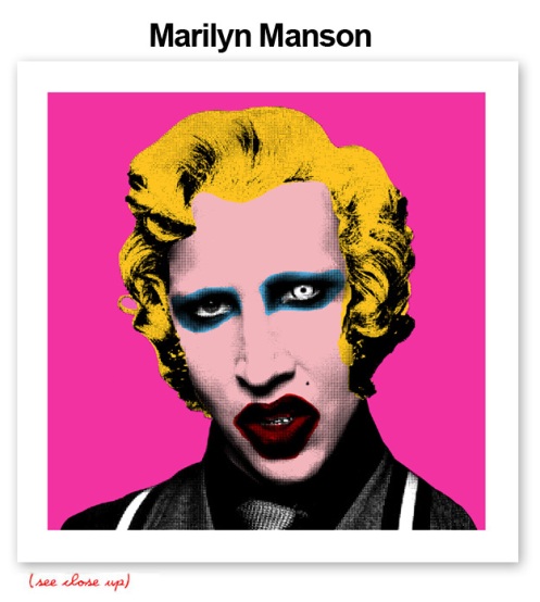 Mr Brainwash'Marilyn Manson' Edition of 100 Size 15 x 15 Inches 250 Each