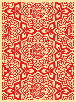 Obey Yen Pattern Red Wallpaper